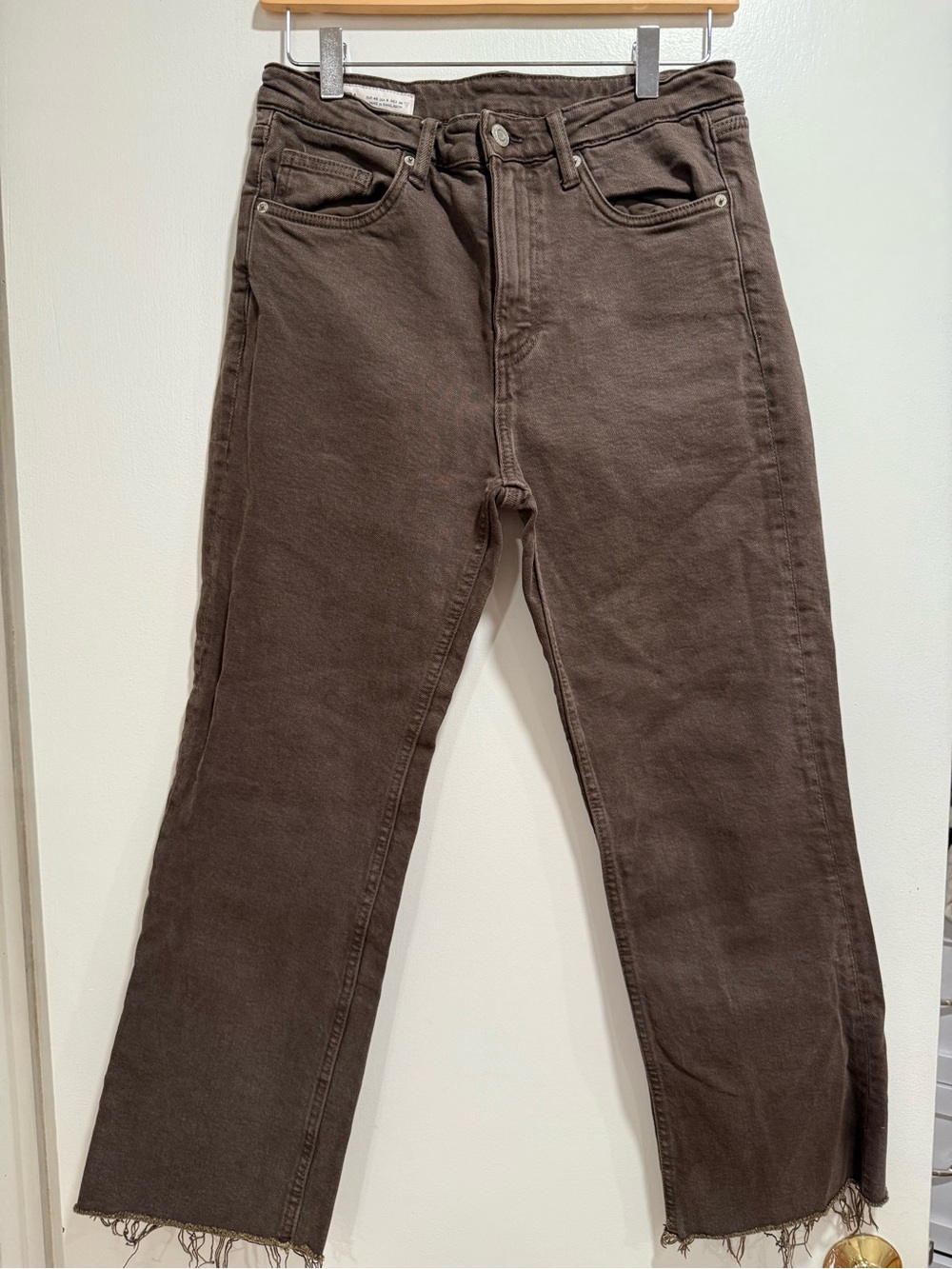 Zara High Rise 90s Straight Jean Brown